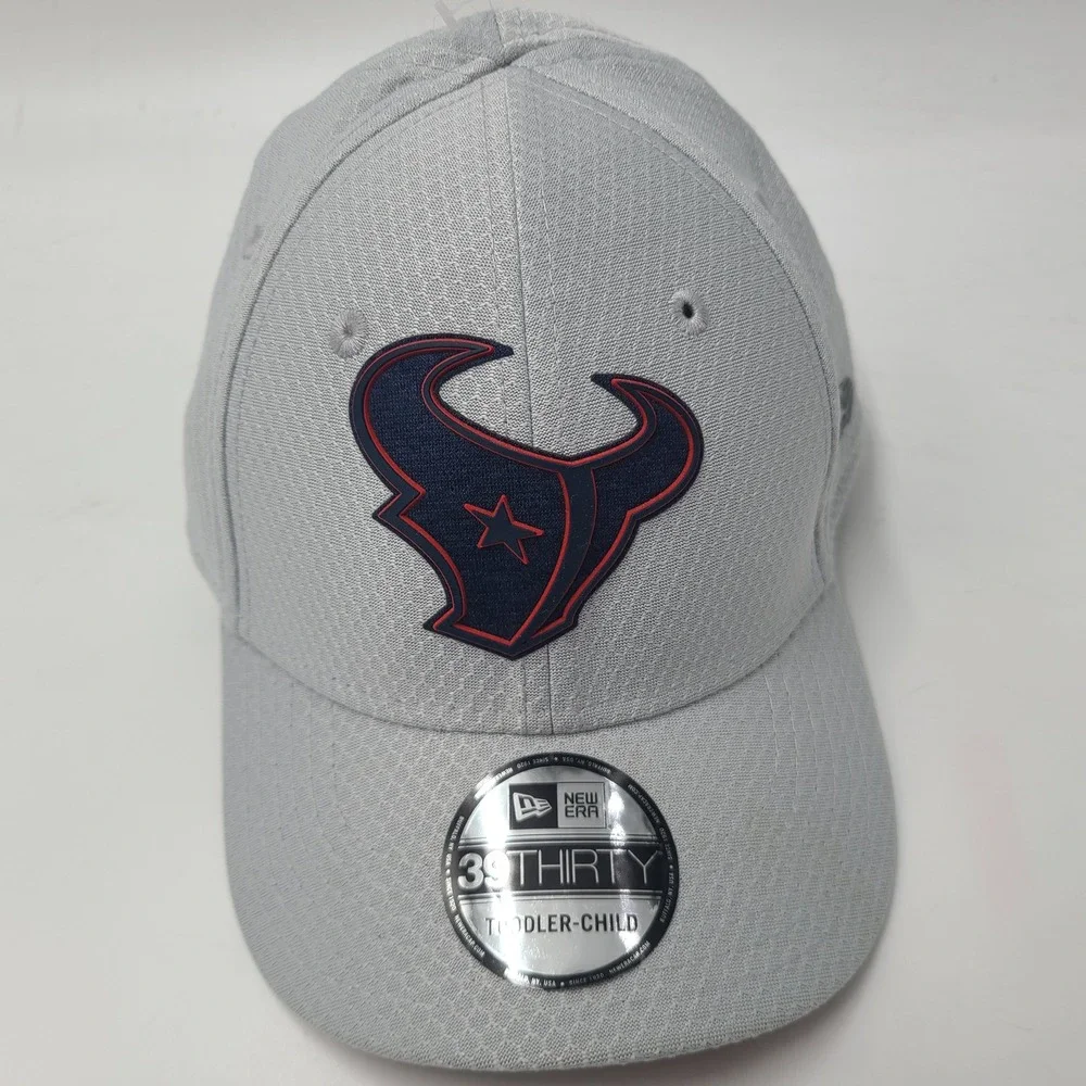 Toddler-Child Houston Texans Hat Fitted New Era 39Thirty Gray Red NFL Football
